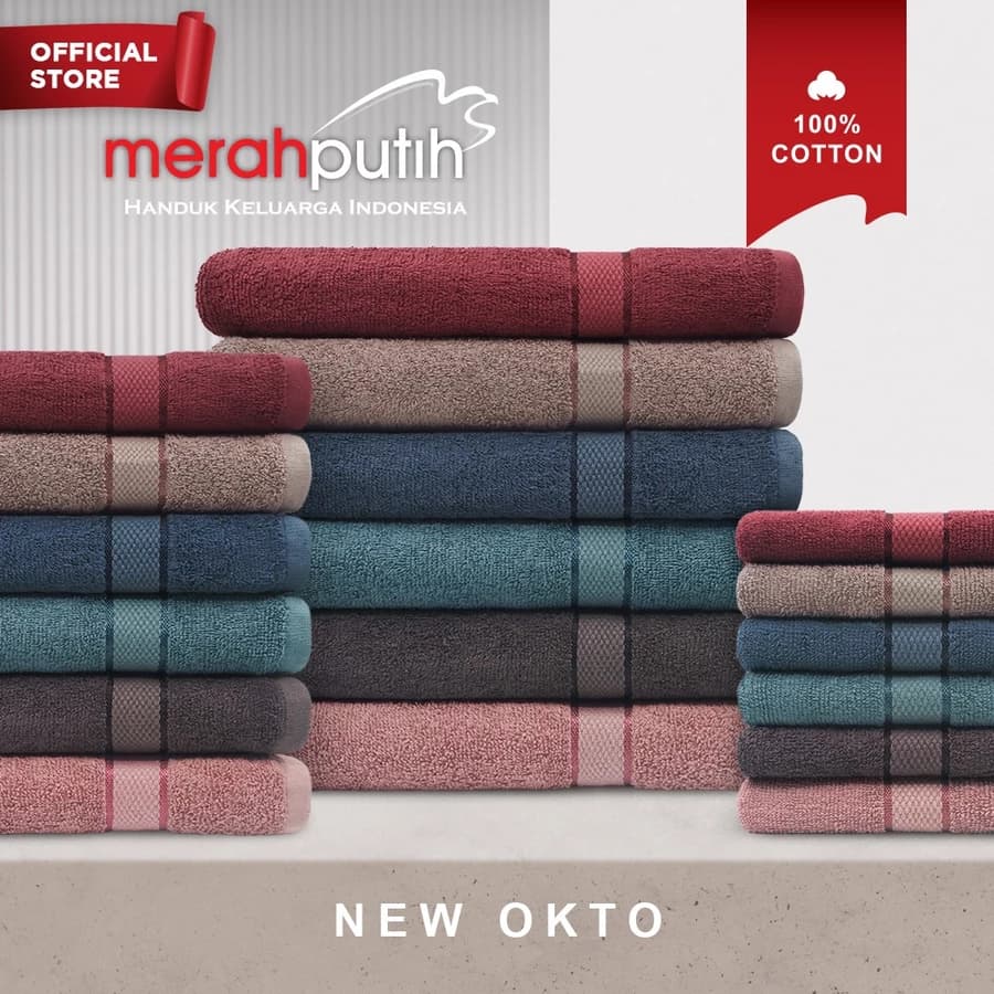 Handuk Merah Putih Towel Series New Okto